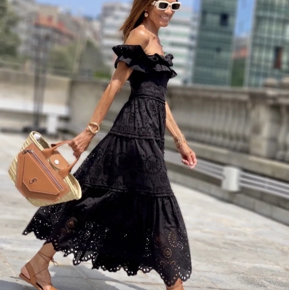 NWTs zara limited edition eyelet embroidered maxi dress xsmall - Picture 3 of 12